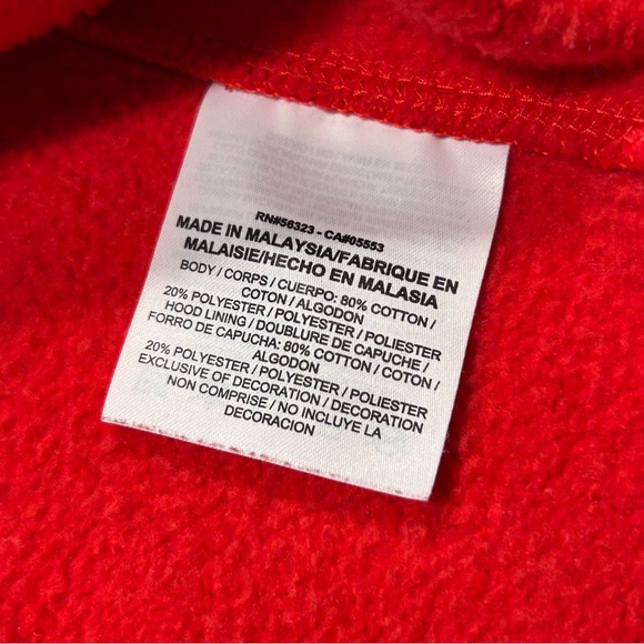 Nike Men's Fleece Windrunner Jacket Hoodie Red Black Medium - Picture 4 of 7